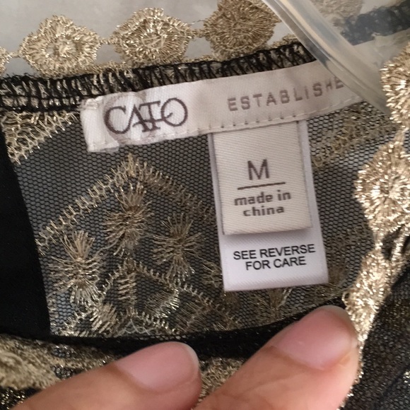 Black and gold sheer cover over shirt Size M - Picture 2 of 3